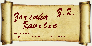 Zorinka Ravilić vizit kartica